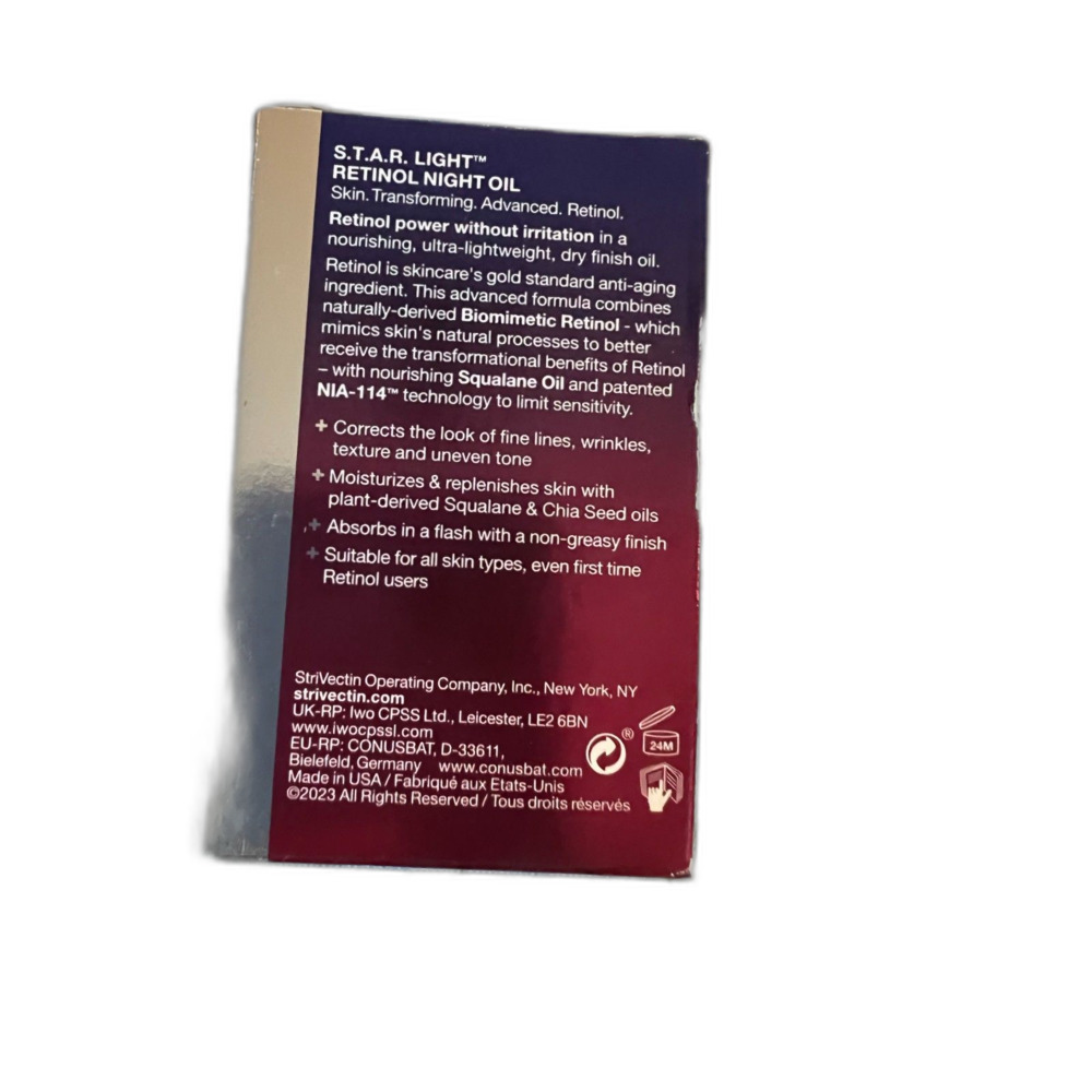 StriVectin STAR LIGHT Retinol night oil 1oz NIB - Picture 5 of 6